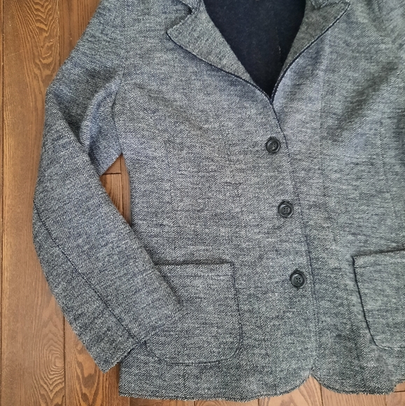 LIKE NEW 💥 Seventy Wool Blazer, Size 46, Gray + Black - Picture 3 of 12